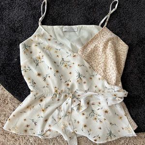 Floral spaghetti top